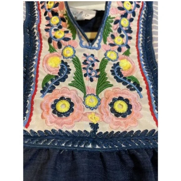 Hailey & Co. Embroidered Top Blouse‎ Size Medium Boho Cap Sleeve - Picture 3 of 6